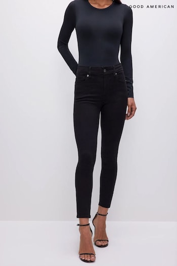 Good American Black Good Legs Crop Skinny Jeans (N56127) | £129
