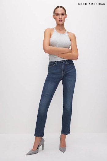Good American Blue Good Legs Straight Jeans Torrentshell (N56128) | £99