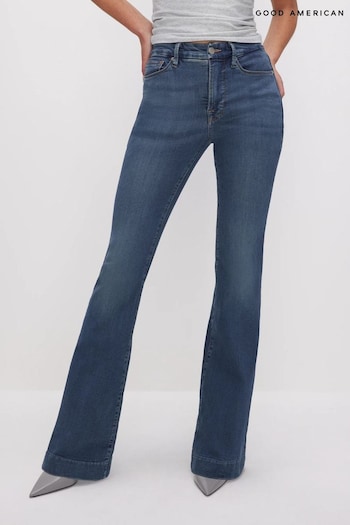 Good American Blue Good Legs Flare Jeans (N56140) | £99