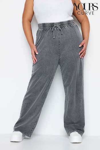 Yours Curve Grey Wide Leg Joggers (N56165) | £27