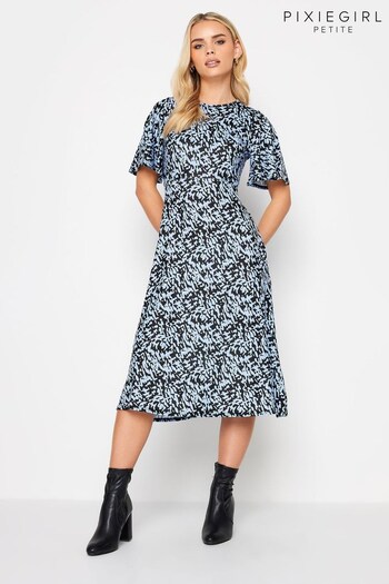 PixieGirl Petite Blue Short Sleeve Midi Dress (N56169) | £32