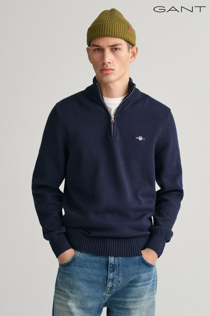 Gant zip 2025 neck jumper