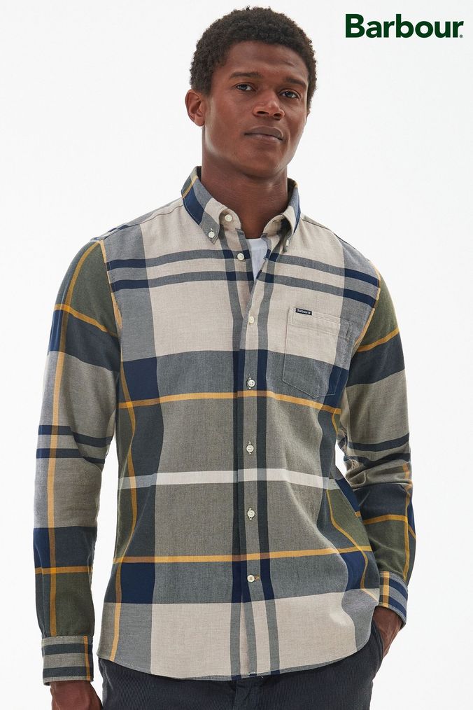 Green barbour shirt hotsell