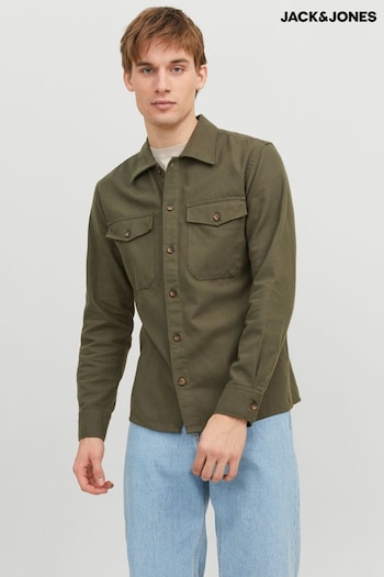 JACK & JONES Green Button Up Shacket (N56324) | £40