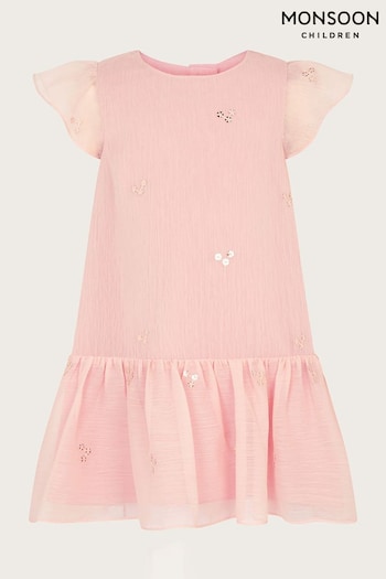 Monsoon Baby Pink Scatter Sequin Party Dress (N56379) | £28 - £30