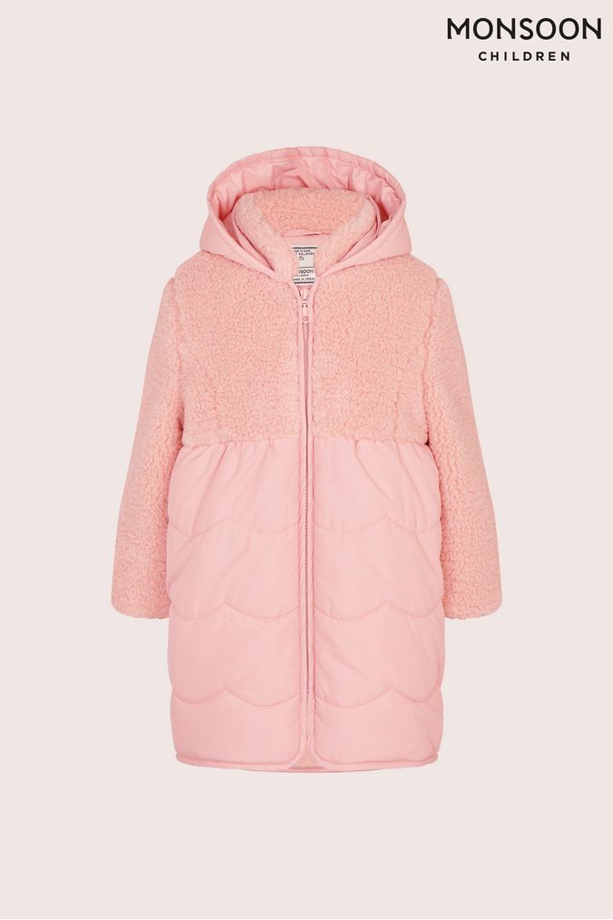 Monsoon girls pink coat hot sale