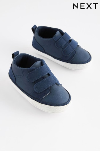 Navy Blue Baby Two Strap Pram Shoes (0-24mths) (N56410) | £7