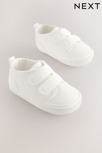 White Baby Two Strap Pram Shoes (0-24mths) (N56413) | £7
