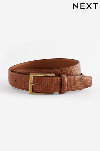 Tan Brown PU Textured Belt (N56468) | £12