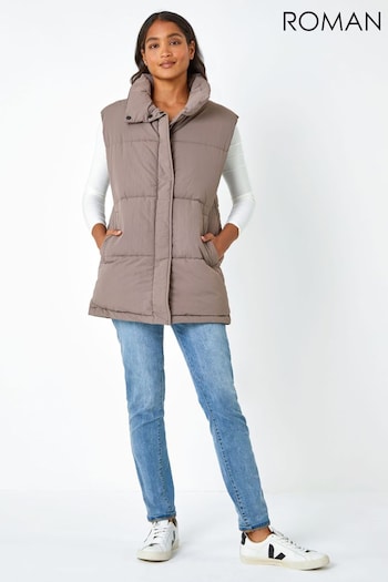 Roman Brown Short Padded Pocket Gilet (N56524) | £49