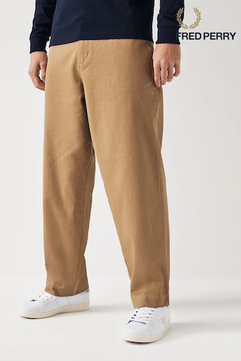 Fred Perry Straight Fit Stone Twill Trousers nav (N56532) | £120