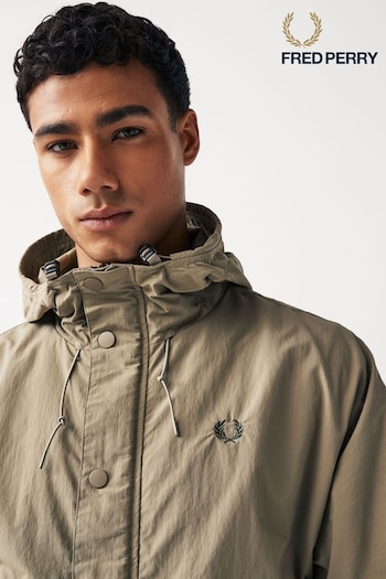 Fred Perry Stone Cropped Hooded Parka Jacket (N56552) | £190