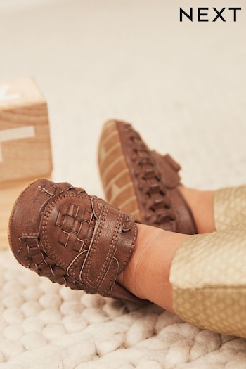 Tan Brown Woven the Loafers (0-24mths) (N56629) | £12