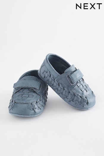Blue Woven Baby Loafers (0-24mths) (N56631) | £12