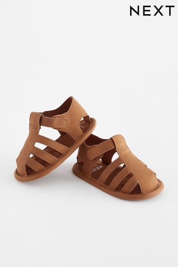 Tan Brown Velcro Sandals (0-24mths) (N56632) | £9 - £10