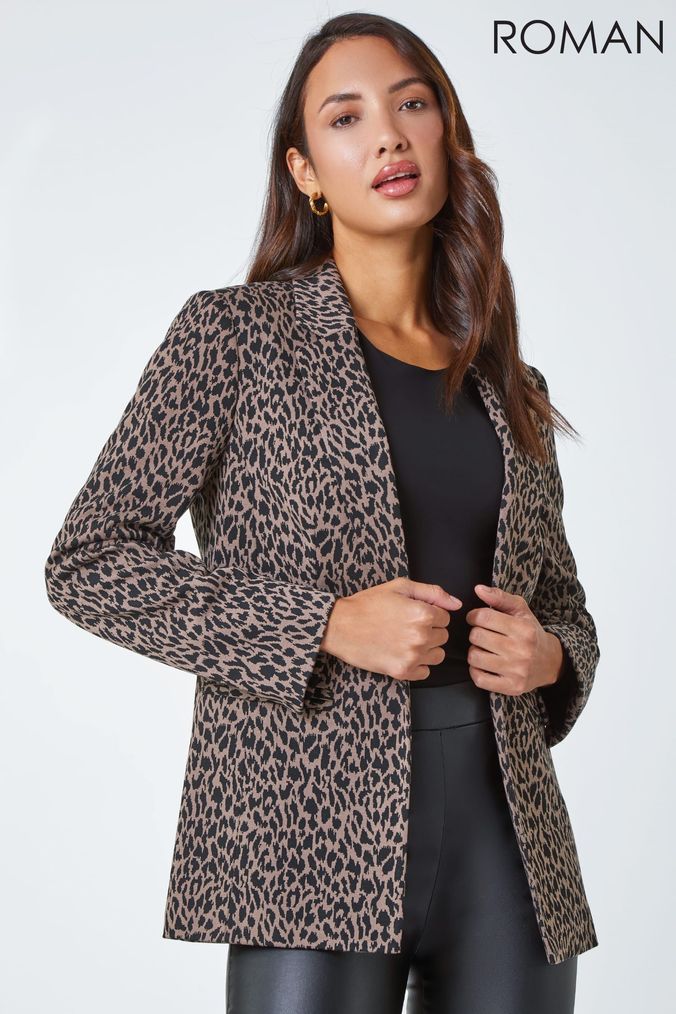 Next leopard print blazer sales