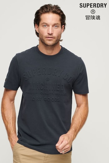 Superdry Blue Embossed Workwear Graphic T-Shirt (N56762) | £30