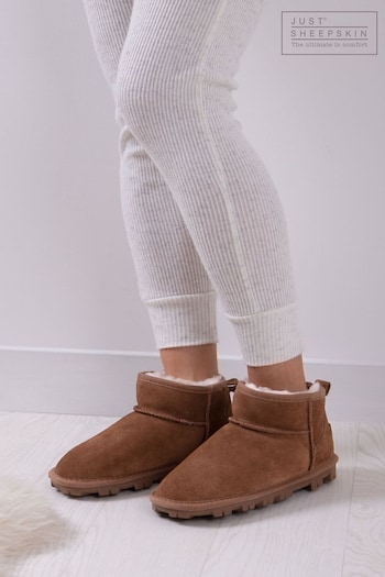 Just Sheepskin™ Brown Ladies Mini Grace Sheepskin Boots (N56781) | £95