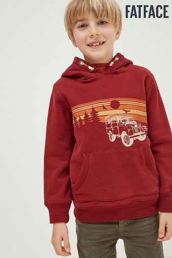 Fat Face Red Land Rover Popover Hoodie (N56855) | £26
