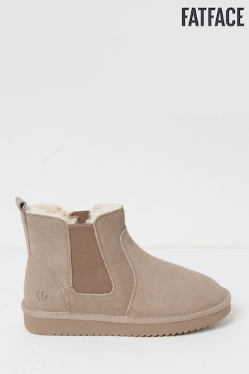 FatFace Natural Mabel Suede Slipper Boots (N56879) | £49.50