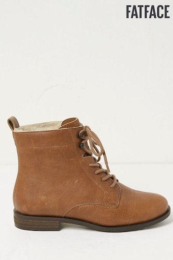 FatFace Brown Catrin Lace Up Ankle Boots (N56884) | £89