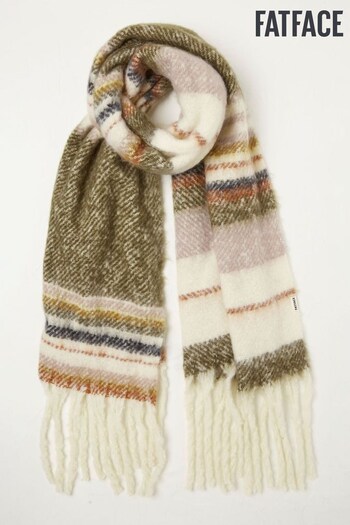 FatFace Natural Stripe Boucle Scarf (N56894) | £35