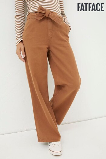 FatFace Brown Bodi Belted Drape Trousers (N56934) | £59