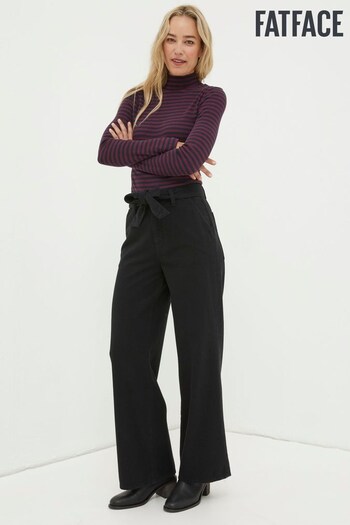 FatFace Black Bodi Belted Drape Trousers (N56935) | £59