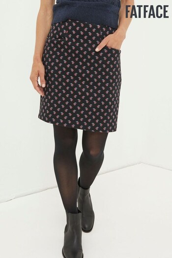 FatFace Black Jennie Floral Geo Jersey Skirt (N56937) | £46