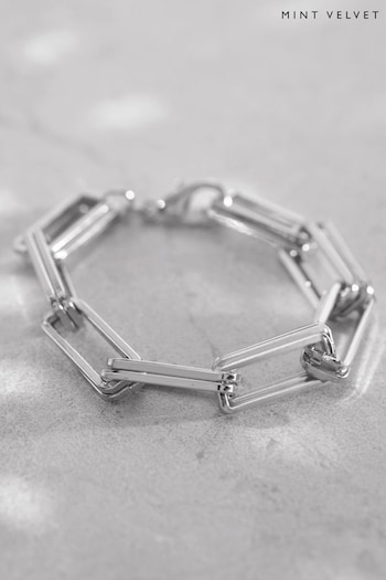 Mint Velvet Silver Tone Square Bracelet (N57035) | £29