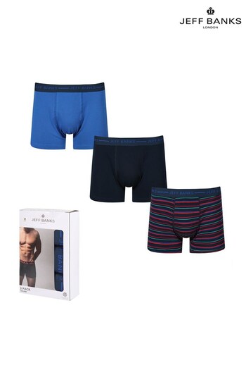 Jeff Banks Blue Fashion Stripe Boxers 3 PK (N57093) | £16