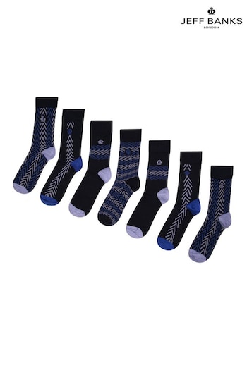 Jeff Banks Blue Recycled Cotton Fashion Socks with Gift Tag (N57097) | £15
