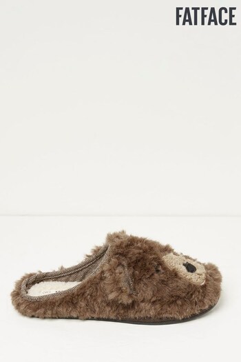 FatFace Brown Grizzly Bear Slippers (N57106) | £29.50