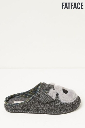 FatFace Grey Archie Scotty Dog Slippers (N57107) | £29.50