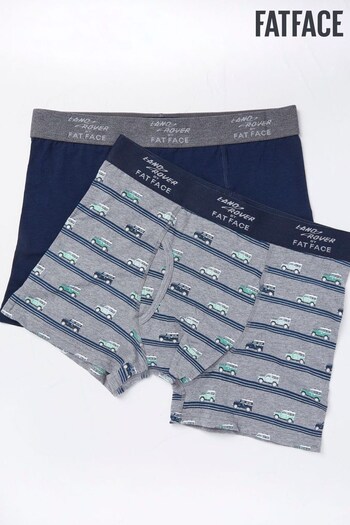 Fat Face Grey Land Rover Stripe Boxers 2 Packs (N57108) | £22