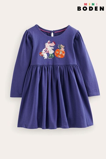 Boden Blue Halloween Jersey Dress (N57194) | £32 - £37