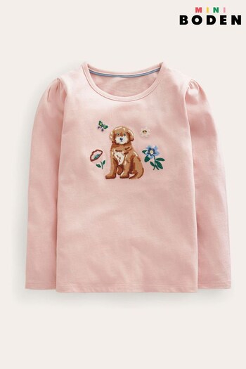 Boden Pink Embroidered T-Shirt (N57200) | £19 - £21