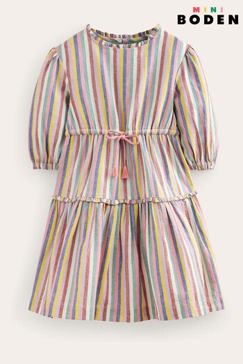 Boden Purple Striped Woven Dress (N57207) | £16 - £18.50