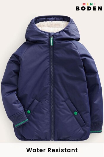 Boden Blue Sherpa Lined Anorak Coat (N57238) | £47 - £52