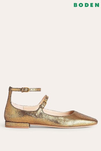 Boden Gold Iris Snaffle Slingback Flats (N57251) | £110