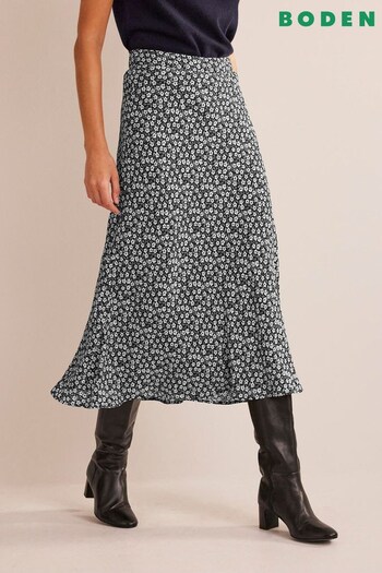 Boden Black Cecelia Midi Skirt (N57262) | £85