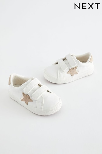 White Wide Fit (G) Star Trainers (N57335) | £16 - £18