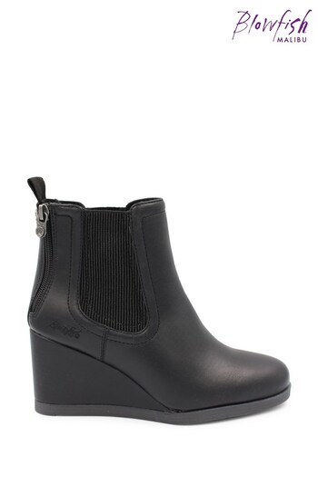 Blowfish Malibu Womens Praline Wedge Chelsea Ankle Black jordans Boots (N57342) | £65