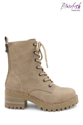 Blowfish Malibu Womens Natural Leith Heeled Lace Ankle Boots WRANGLER (N57349) | £70