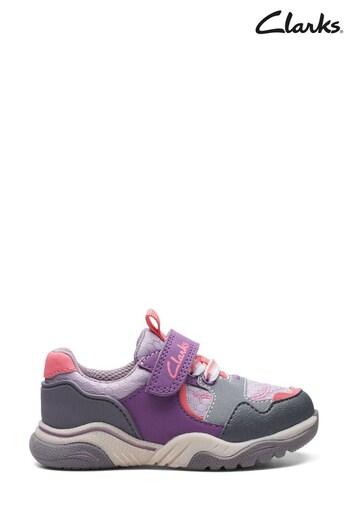 Clarks Purple Combi Feather Jump T. Trainers (N57364) | £34