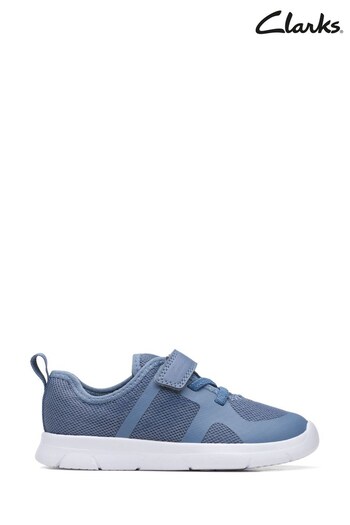 Clarks Blue Ath Flux Kids Trainers (N57367) | £36