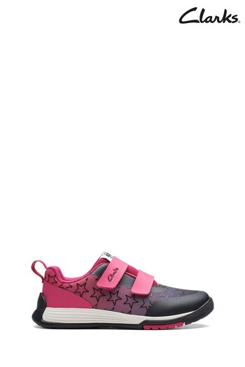Clarks Pink Combi Syn CicaStarRun K. Trainers (N57429) | £38 - £42