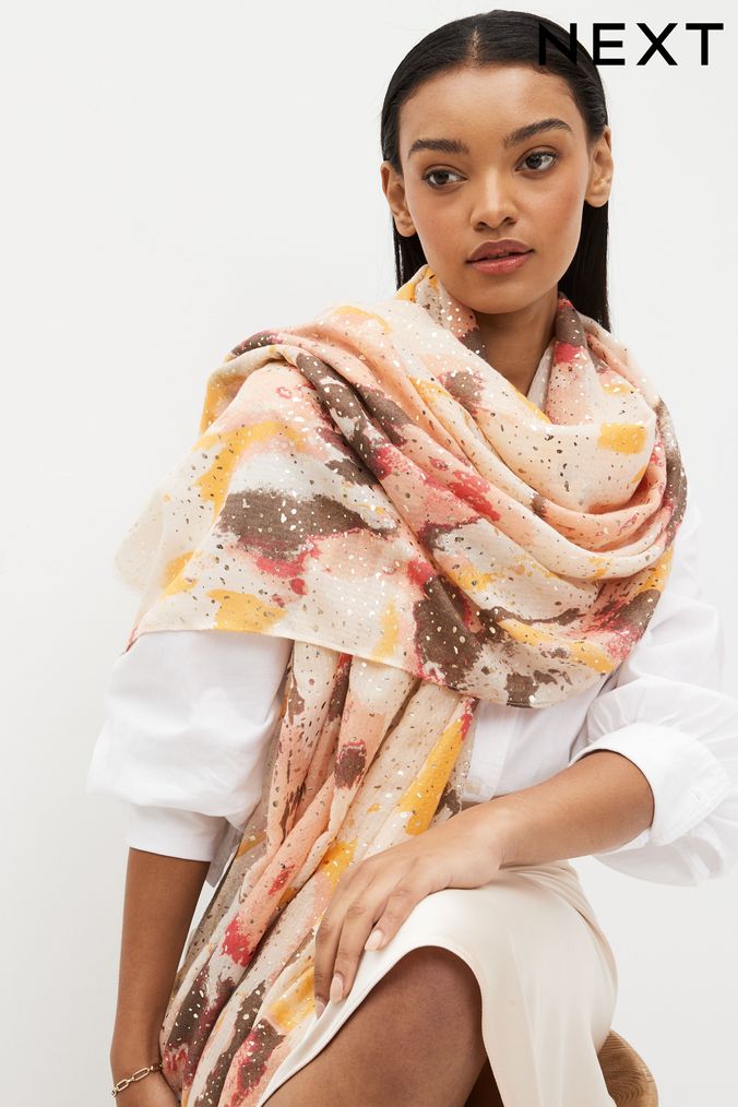 Scarves Womens Printed Cashmere Knitted Scarfs Next UK