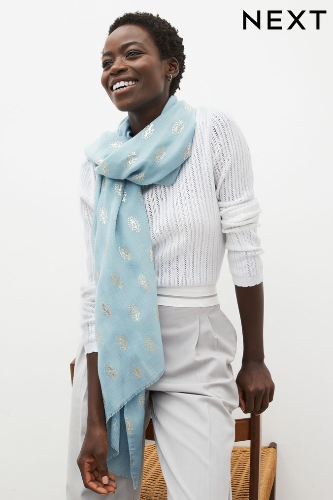 Women s Blue Scarves Ladies Blue Neckerchiefs Scarf Next