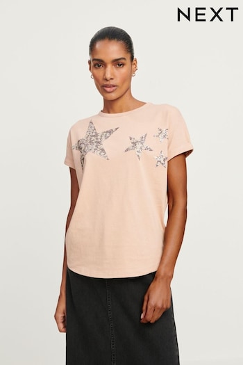 Pink Sparkle Sequin Star T-Shirt (N57463) | £22